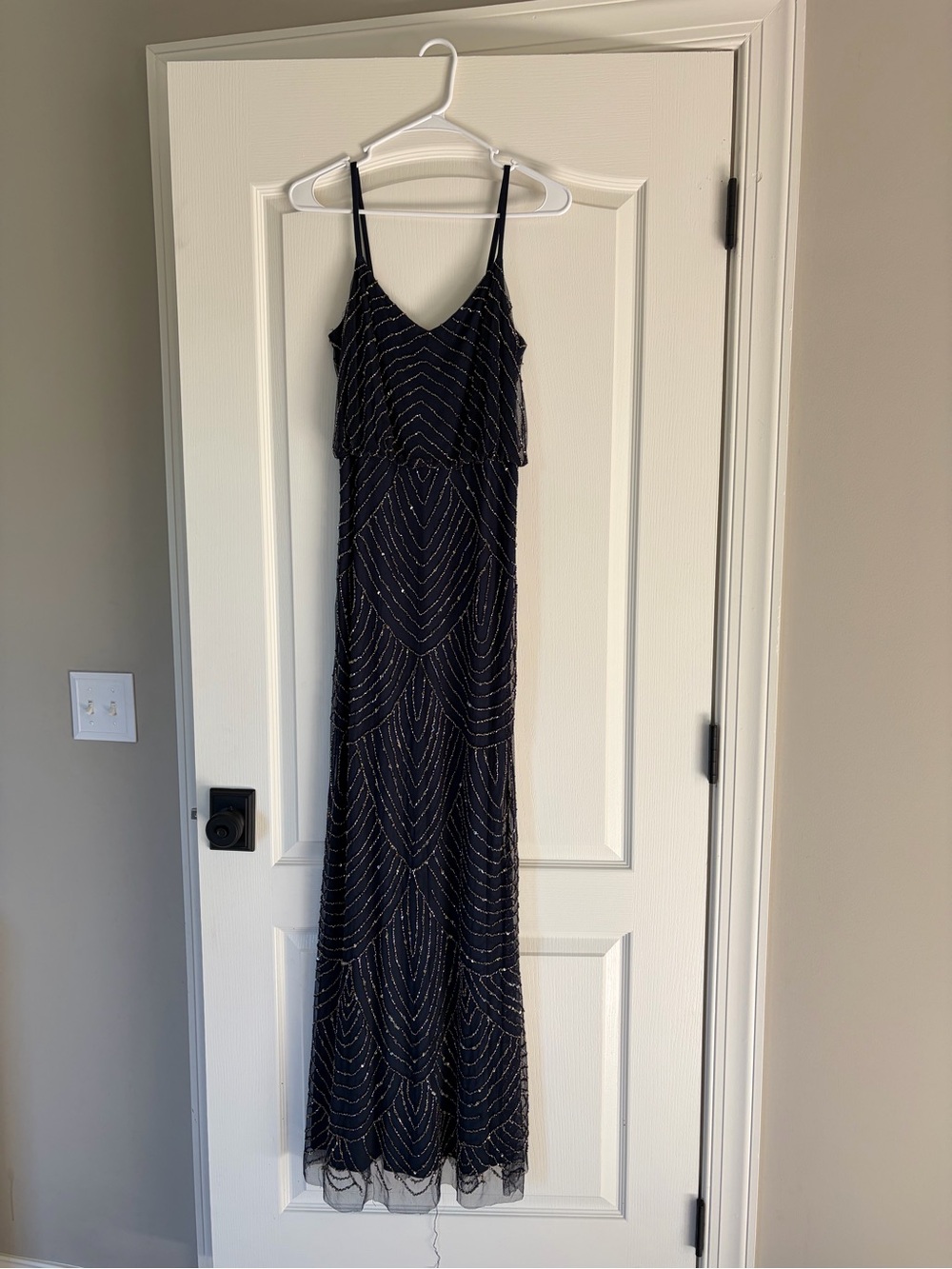 Adrianna Papell Navy Beaded Dress